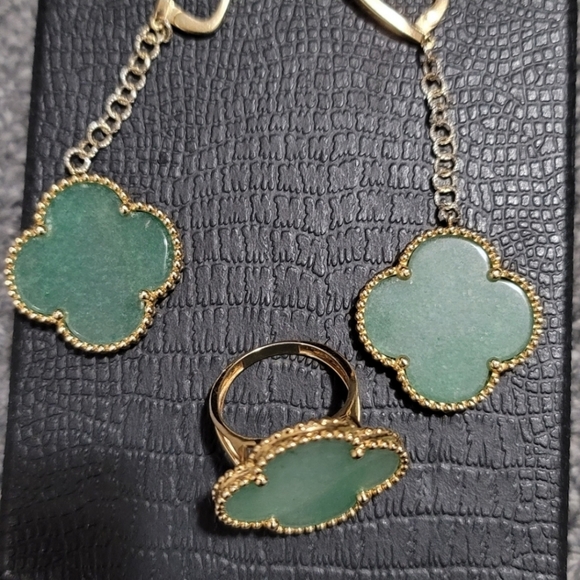 14K Italian Gold with Green Aquamarine Gemstone - Picture 3 of 4